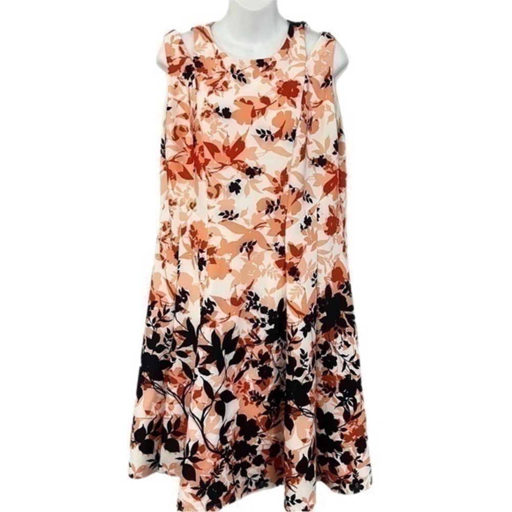 Floral Plus Size Cutout Dress